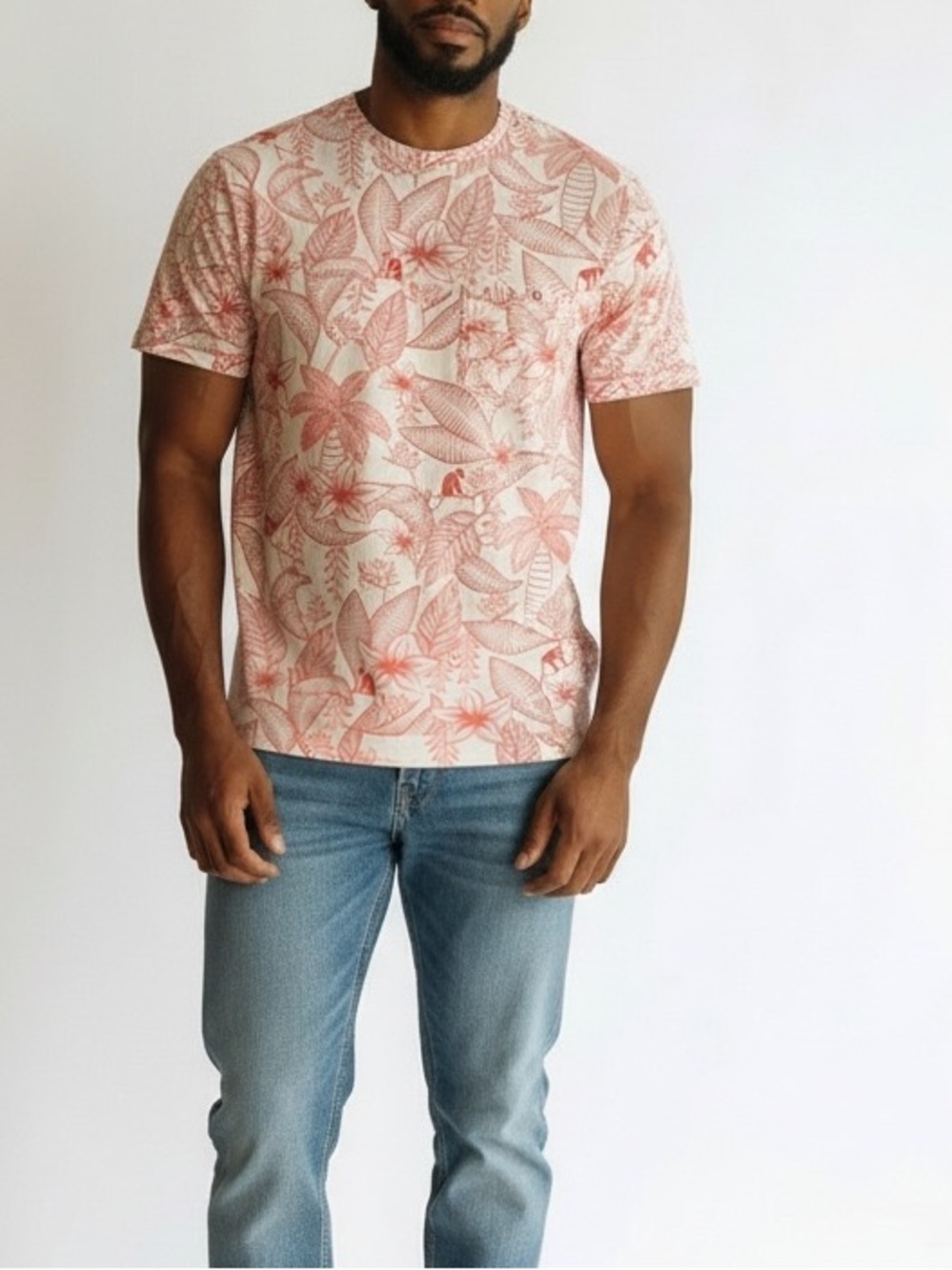Ted Baker Tropical Monkey Print Crew Neck T-Shirt